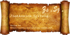 Zsatkovics Szilvia névjegykártya